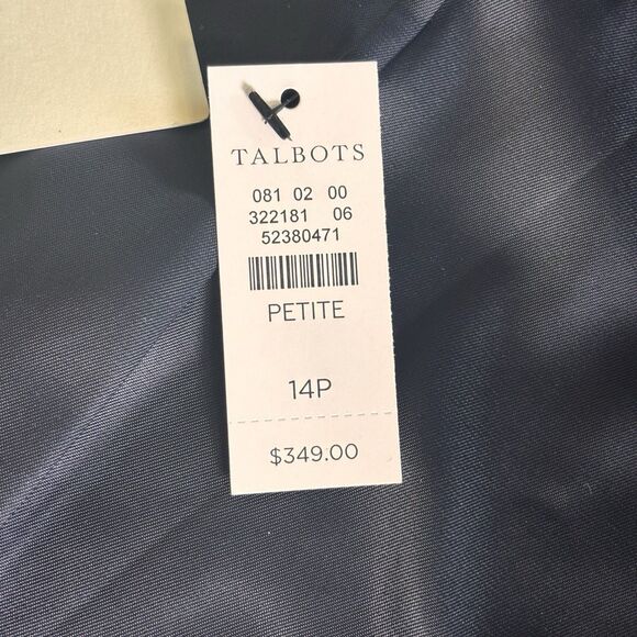 Talbots Long Navy Woven in Italy Wool Blend Luxurious Collection Coat 14P $349 - Picture 10 of 13